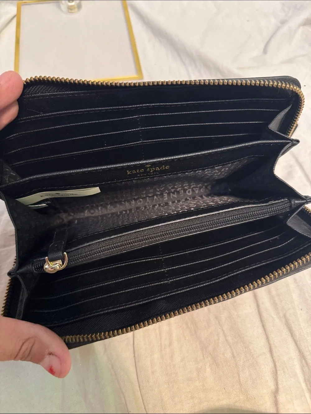kate spade Black & White Grid Tote with Matching Wallet